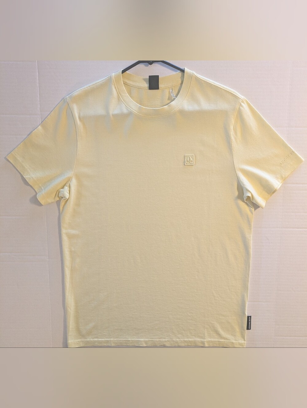 Moose Knuckles Men's Crew Neck T-Shirt in Pale Yellow- Sm (NWOT)